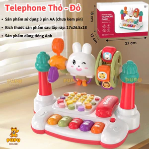 Đồ Chơi Điện Thoại Thỏ Có Đàn Đồ Chơi Bận Rộn - Đồ Chơi PUPU HOUSE