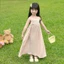 Váy 2 Dây Maxi Dáng Dài Đi Biển Cho Bé Gái (Đến Mắt Cá Chân)- Chất Jean lụa siêu mát