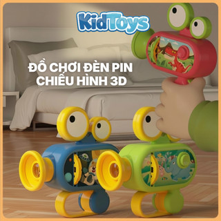 Đồ chơi đèn pin chiếu hình 3D KidToys tặng 96 hình – đèn chiếu động vật cho bé