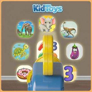 Đồ chơi đèn pin chiếu hình 3D KidToys tặng 96 hình – đèn chiếu động vật cho bé