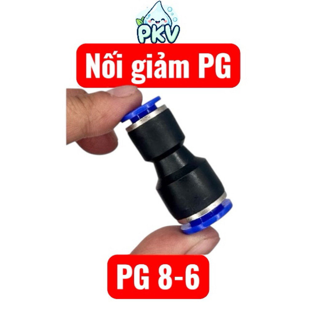 [Giá Rẻ] Combo 10 Cút Nối Giảm PG 8-6 (8mm Ra 6mm) – Đầu Nối Ống PU PE PV Khí Nén, Phun Sương, Tưới Nhỏ Giọt