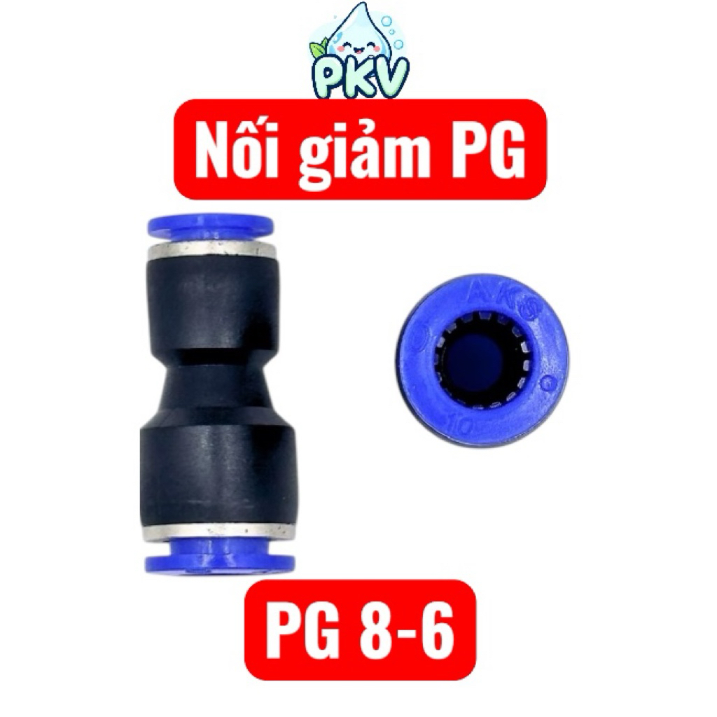 [Giá Rẻ] Combo 10 Cút Nối Giảm PG 8-6 (8mm Ra 6mm) – Đầu Nối Ống PU PE PV Khí Nén, Phun Sương, Tưới Nhỏ Giọt