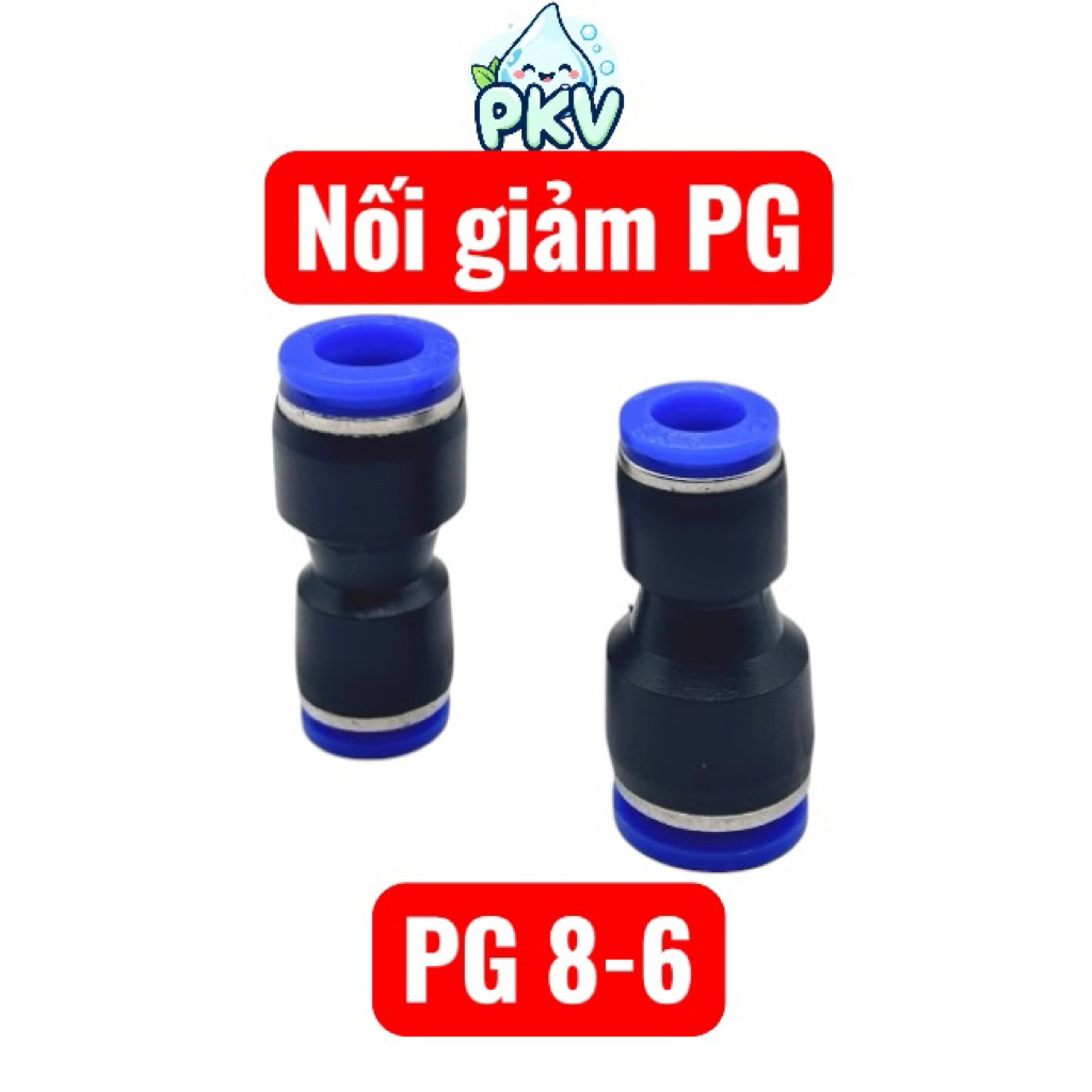 [Giá Rẻ] Combo 10 Cút Nối Giảm PG 8-6 (8mm Ra 6mm) – Đầu Nối Ống PU PE PV Khí Nén, Phun Sương, Tưới Nhỏ Giọt