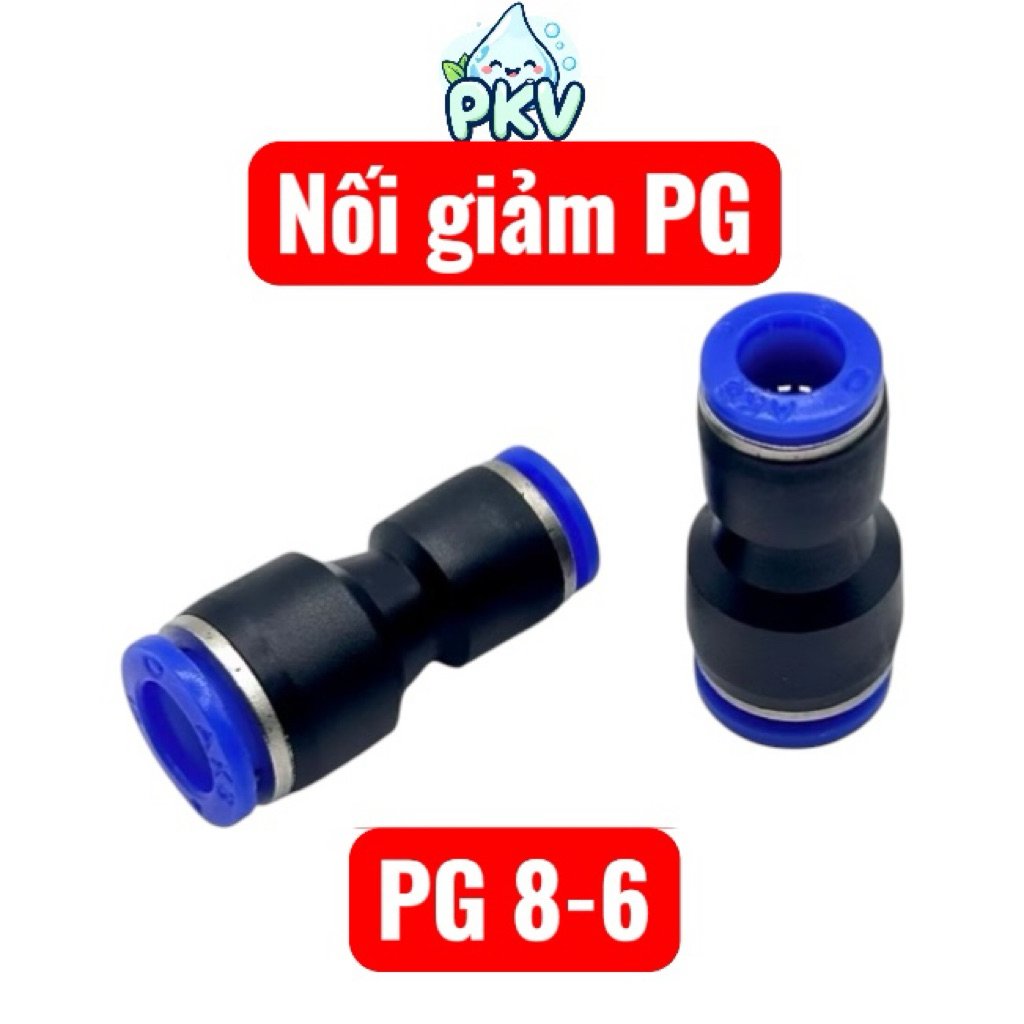 [Giá Rẻ] Combo 10 Cút Nối Giảm PG 8-6 (8mm Ra 6mm) – Đầu Nối Ống PU PE PV Khí Nén, Phun Sương, Tưới Nhỏ Giọt