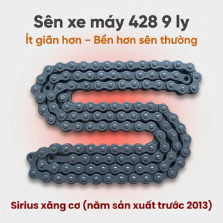 Nhông Sên Dĩa Giá Rẻ: Dĩa Đen + Sên Đen 428 9 Ly (15T-35T-102L) – Sirius Xăng Cơ (Trước 2013)
