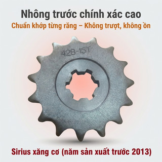 Nhông Sên Dĩa Giá Rẻ: Dĩa Đen + Sên Đen 428 9 Ly (15T-35T-102L) – Sirius Xăng Cơ (Trước 2013)