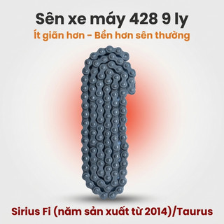 Nhông Sên Dĩa Giá Rẻ: Dĩa Đen + Sên Đen 428 9 Ly (14T-40T-108L) – Sirius Fi (Từ 2014) / Taurus