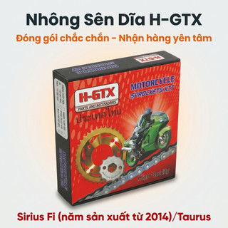 Nhông Sên Dĩa Giá Rẻ: Dĩa Đen + Sên Đen 428 9 Ly (14T-40T-108L) – Sirius Fi (Từ 2014) / Taurus