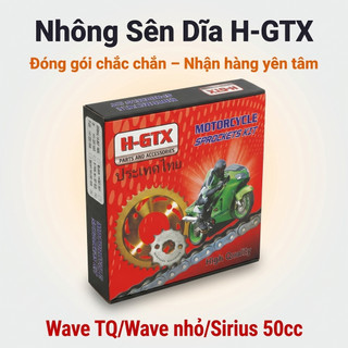 Nhông Sên Dĩa Giá Rẻ Dĩa Đen + Sên Vàng 428H 10 Ly (14T-36T-106L) – Wave TQ / Wave Nhỏ / Sirius 50cc