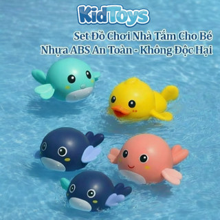 Set 5 đồ chơi tắm rùa cua cá vịt ếch KidToys – đồ chơi nhà tắm cho bé