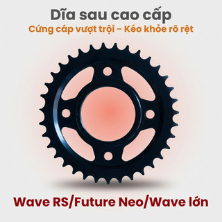 Nhông Sên Dĩa Giá Rẻ: Dĩa Đen + Sên Vàng 428H 10 Ly (14T-36T-106L) – Wave RS / Future Neo / Wave Lớn