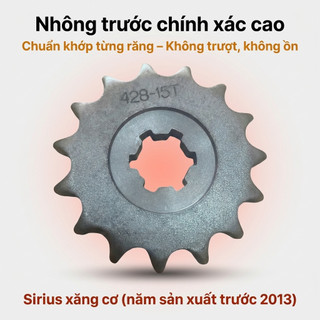 Nhông Sên Dĩa Giá Rẻ: Dĩa Đen + Sên Vàng 428H 10 Ly (15T-35T-102L) – Sirius Xăng Cơ (Trước 2013)