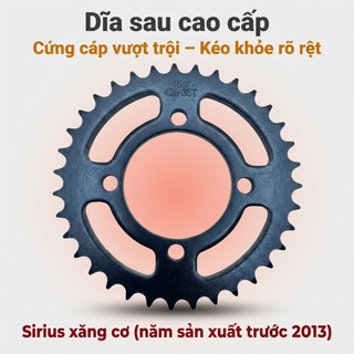 Nhông Sên Dĩa Giá Rẻ: Dĩa Đen + Sên Vàng 428H 10 Ly (15T-35T-102L) – Sirius Xăng Cơ (Trước 2013)