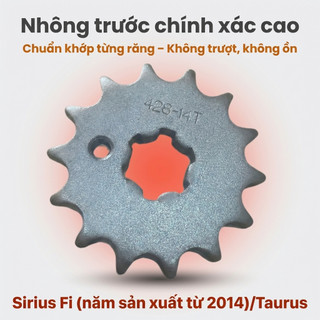 Nhông Sên Dĩa Giá Rẻ: Dĩa Đen + Sên Vàng 428H 10 Ly (14T-40T-108L) – Sirius Fi (Từ 2014) / Taurus