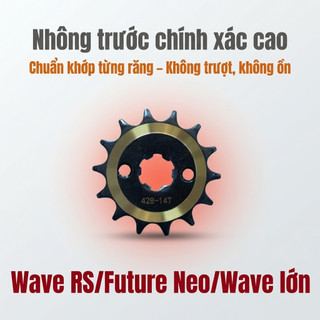 Nhông Sên Dĩa: Dĩa Vàng Đồng + Sên Vàng 428H 10 Ly (14T-36T-106L) – Wave RS / Future Neo / Wave Lớn