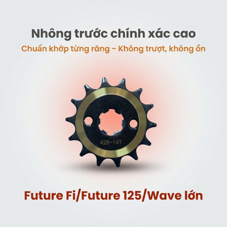 Nhông Sên Dĩa Dĩa Vàng Đồng + Sên Vàng 428H 10 Ly (14T-36T-108L) – Future Fi / Future 125 / Wave Lớn