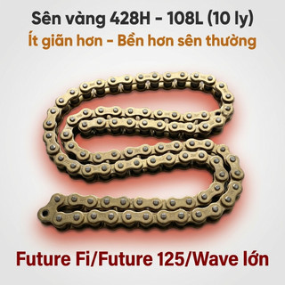 Nhông Sên Dĩa Dĩa Vàng Đồng + Sên Vàng 428H 10 Ly (14T-36T-108L) – Future Fi / Future 125 / Wave Lớn