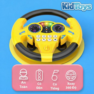 Đồ chơi vô lăng ô tô  KidToys có âm thanh đèn nhạc xoay 360 độ size lớn 20cm cho bé
