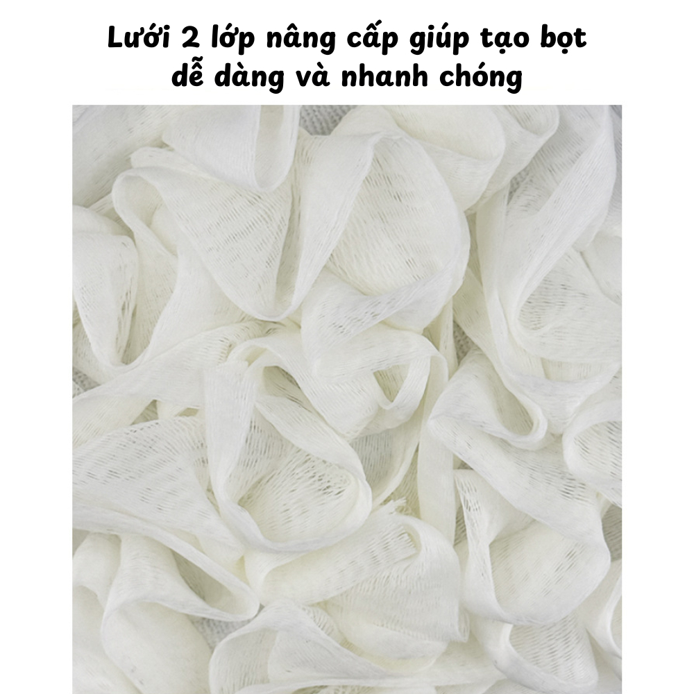 Bông Tắm 2 Lớp 2 in 1 Lưới Mềm Mại Tẩy Tế Bào Chết, Bông Tắm Tạo Bọt Hàn Quốc An Toàn TitiHome