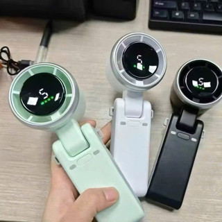 Quạt cầm tay mini di động 5 tốc độ gió 180 Độ xoay gấp gọn siêu mạnh có thể sạc có dây đeo cổ 🌸🌸🌸