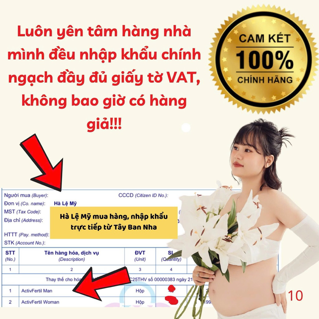 ActivFertil Bổ Trứng - Bổ Vợ Chồng Nhập Khẩu Chính Hãng Tây Ban Nha Hỗ Trợ Quá Trình Sinh Sản Tăng Cường Sức Khỏe Cho Cả