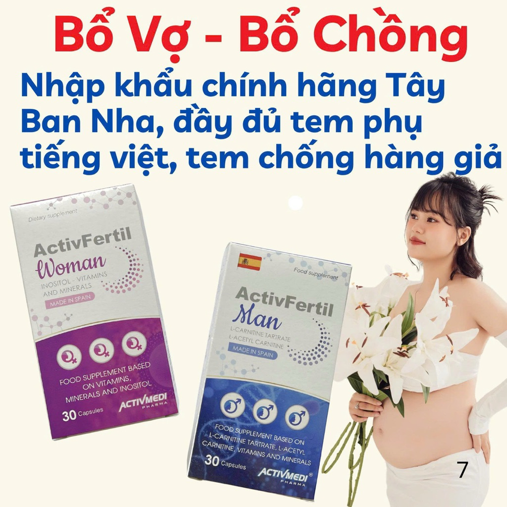 ActivFertil Bổ Trứng - Bổ Vợ Chồng Nhập Khẩu Chính Hãng Tây Ban Nha Hỗ Trợ Quá Trình Sinh Sản Tăng Cường Sức Khỏe Cho Cả