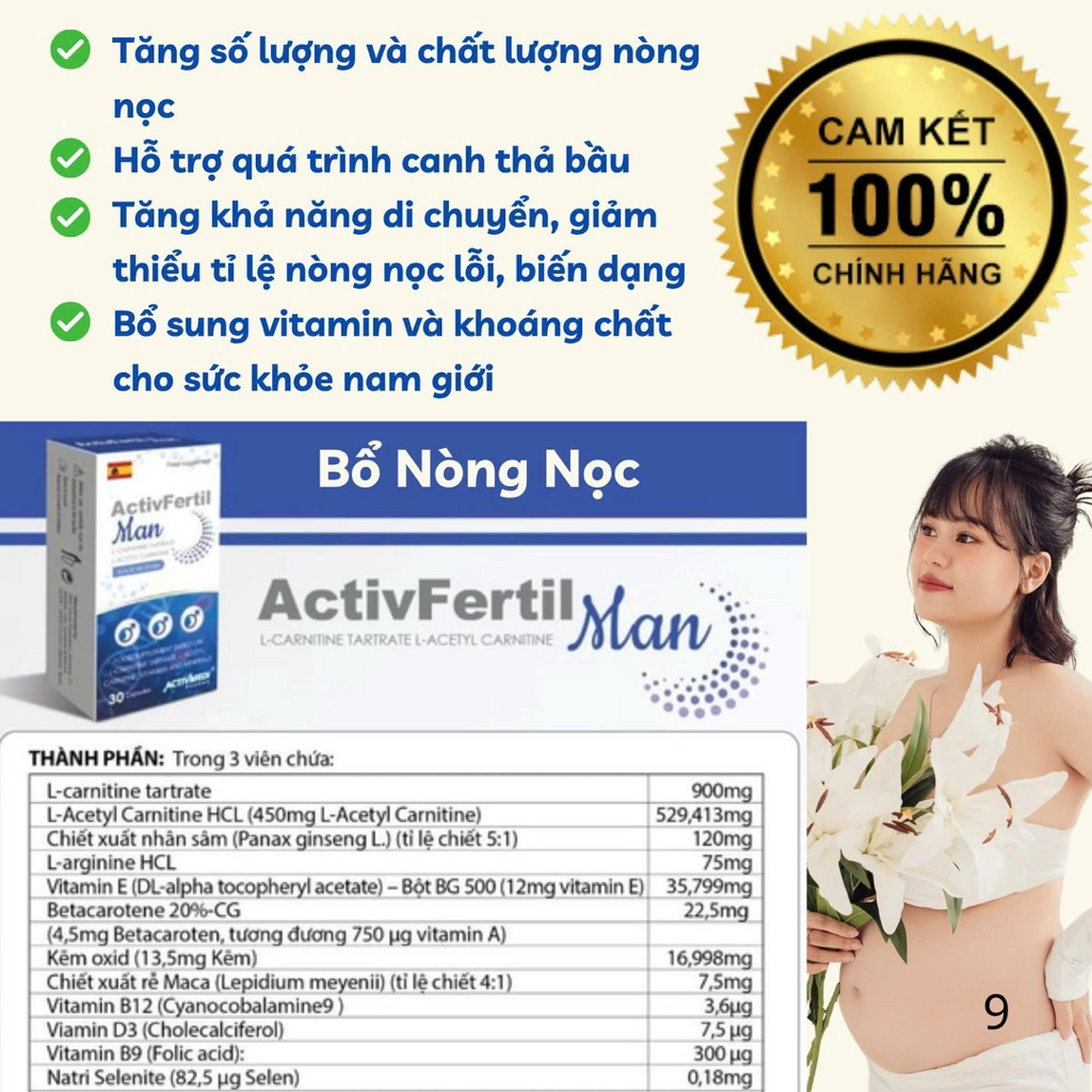 ActivFertil Bổ Trứng - Bổ Vợ Chồng Nhập Khẩu Chính Hãng Tây Ban Nha Hỗ Trợ Quá Trình Sinh Sản Tăng Cường Sức Khỏe Cho Cả