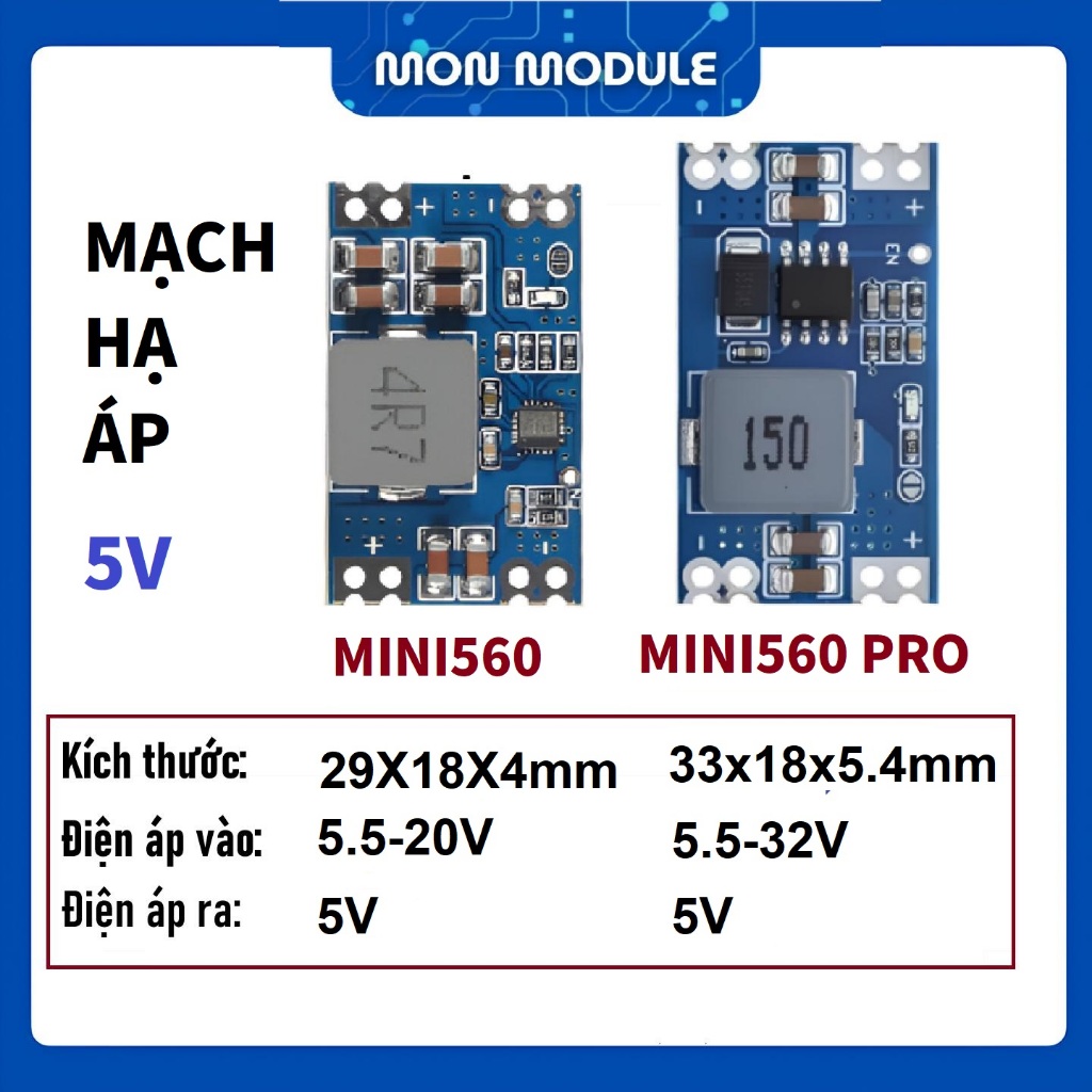 [5V][Mini560_PRO][Mini560] Mạch giảm áp Mini560, Mini560 PRO - Đầu ra ...
