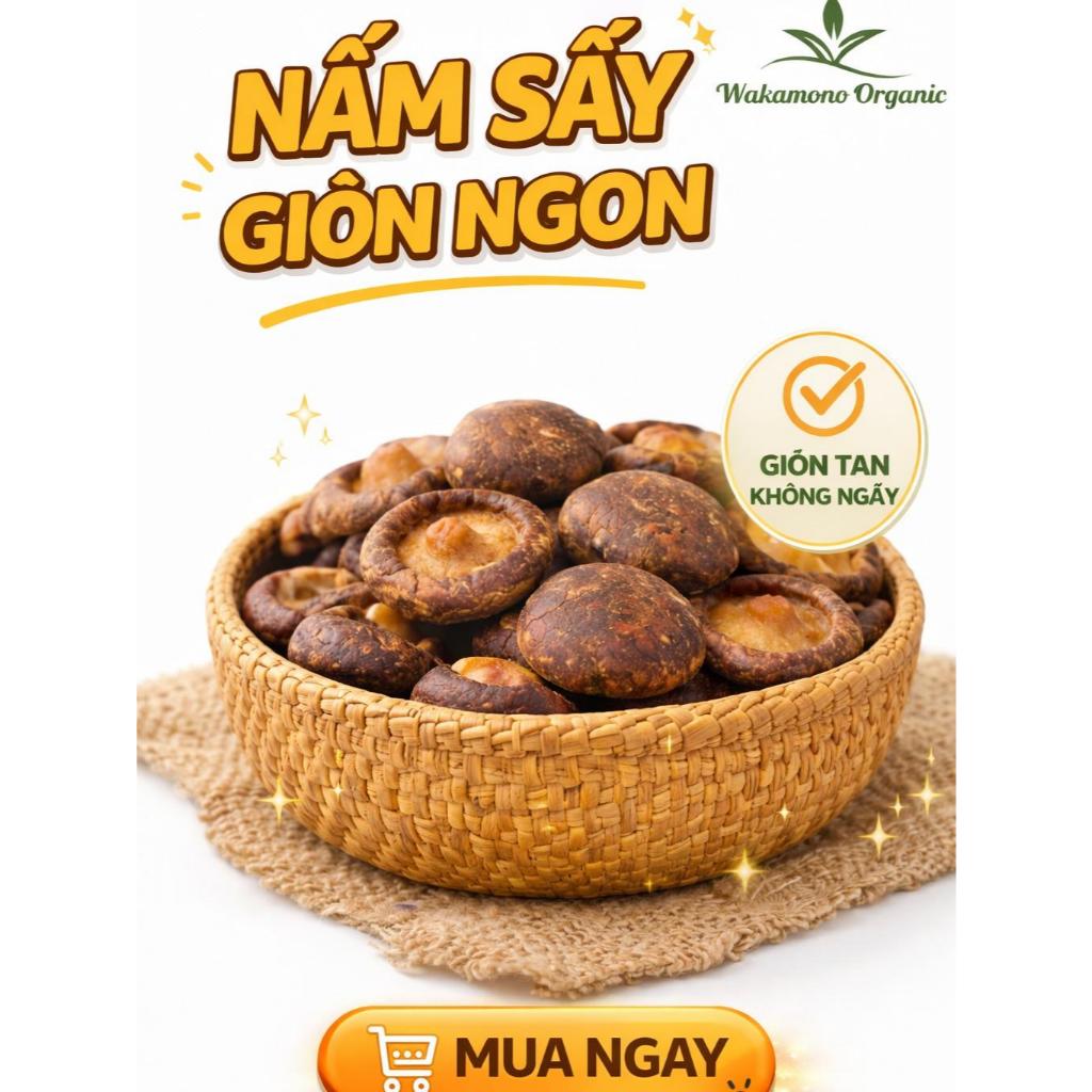 Combo mix Nấm hương vị nguyên bản và vị truffle Wakamono Organic 55g/gói, không dầu, ăn vặt healthy giòn rụm, ăn liền