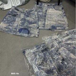 QCL1 6582 Chân váy jeans loang dáng A đang siêu hot bên Trung, cực chất chơi