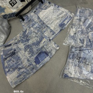 QCL1 6582 Chân váy jeans loang dáng A đang siêu hot bên Trung, cực chất chơi