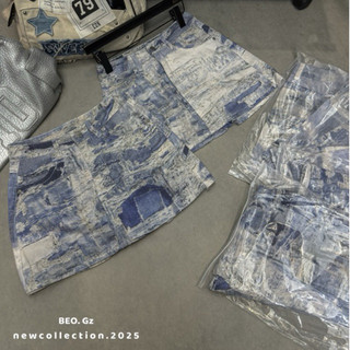 QCL1 6582 Chân váy jeans loang dáng A đang siêu hot bên Trung, cực chất chơi