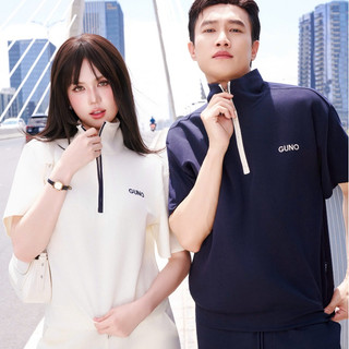 [BST Modal Cool 2026] Bộ quần áo nam nữ GUNO cổ bẻ kéo khoá quần suông thời trang 26BG31/BB32