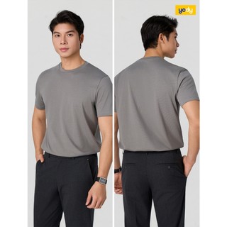 Áo thun cổ tròn nam YODY dáng slimfit, thoáng mát, co giãn MCTS26S058