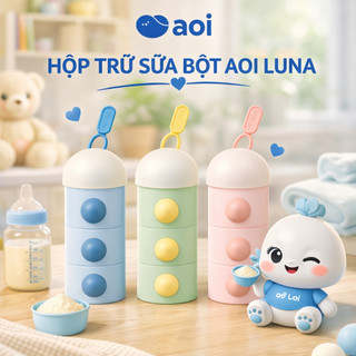 Hộp trữ sữa bột Aoi Luna (3 ngăn) cho bột bên trong luôn khô ráo, không bị ẩm mốc, an toàn cho bé