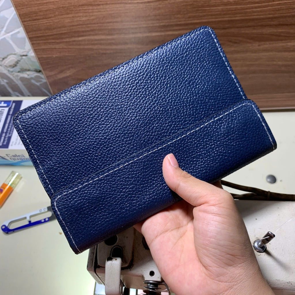 (Da Bò Togo) Ví Da Đựng Giấy Tờ Đăng Kiểm Xe Ô Tô Da Bò Thật Mẫu 01 - Xanh Navy - VDK-DB01-NN