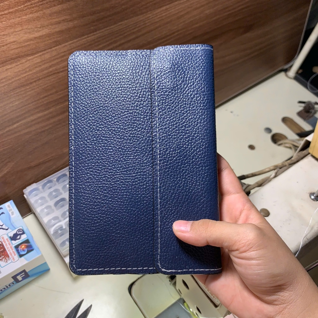 (Da Bò Togo) Ví Da Đựng Giấy Tờ Đăng Kiểm Xe Ô Tô Da Bò Thật Mẫu 01 - Xanh Navy - VDK-DB01-NN