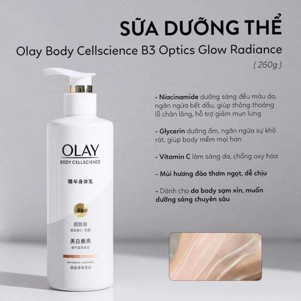 Dưỡng Thể Olay B3 retinol + VitaminC/E 260G (Tranli)