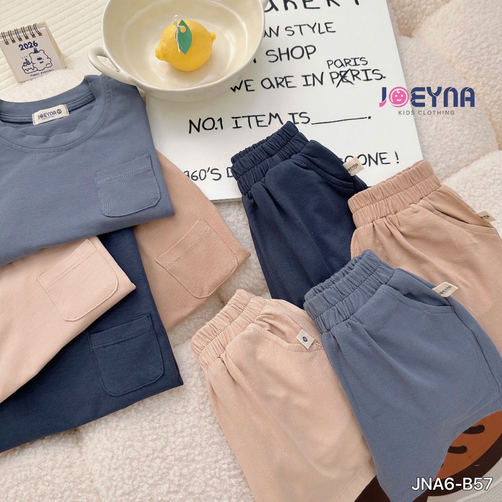 Set bộ ba lỗ Joeyna B57 ba lỗ trơn túi cho bé 8-24kg