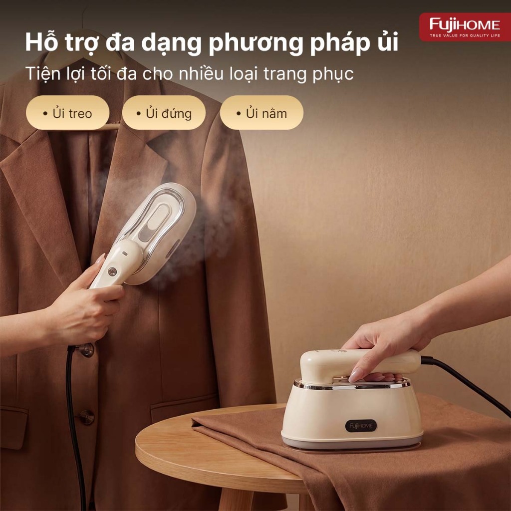 Máy ủi quần áo hơi nước cầm tay nhỏ gọn 1200W Nhập Khẩu FUJIHOME SI200DC, bàn là hơi nước đa năng