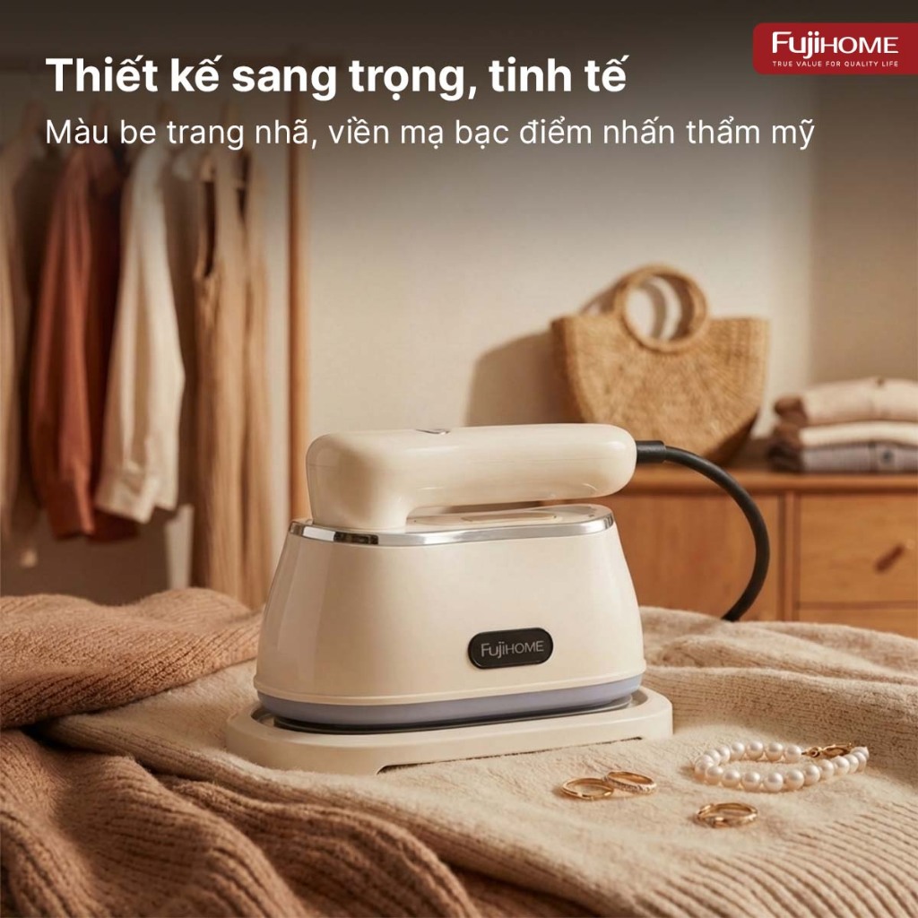 Máy ủi quần áo hơi nước cầm tay nhỏ gọn 1200W Nhập Khẩu FUJIHOME SI200DC, bàn là hơi nước đa năng