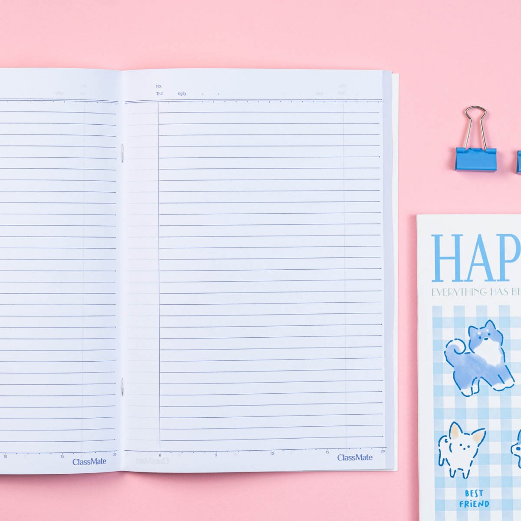 Vở Kẻ Ngang 200 Trang Classmate Quyển Vở B5, 60gsm Bìa Happy Day Chống Nước Tập Sinh Viên Ghi Chép NB5-20-0332