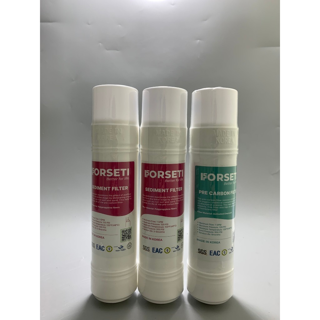 Combo 5 Lõi Lọc FORSETI Gồm 2 Sediment + 1 Pre Carbon + 1 RO Membrane + 1 Post Carbon Model WPK-812, WPK-816, WPK-838..