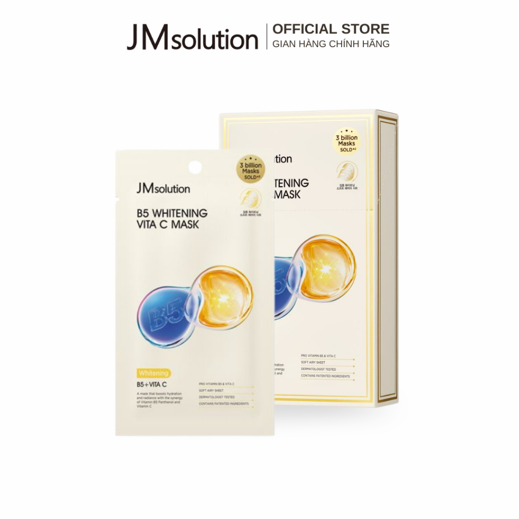 JMsolution Mặt Nạ B5 Whitening Vita C Mask Chính Hãng Cấp Ẩm, Dưỡng Sáng, Giảm Thâm Nám