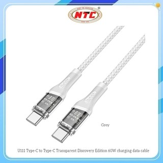 Cáp sạc nhanh Hoco U111 TypeC to TypeC 60W, Thiết kế trong suốt, dài 1.2M