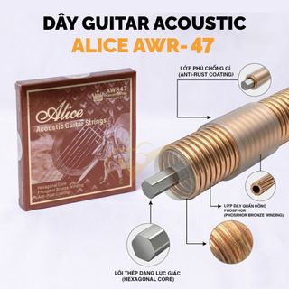 Dây Đàn Guitar Acoustic Alice AWR47 - lựa chọn ổn định trong phân khúc tầm trung