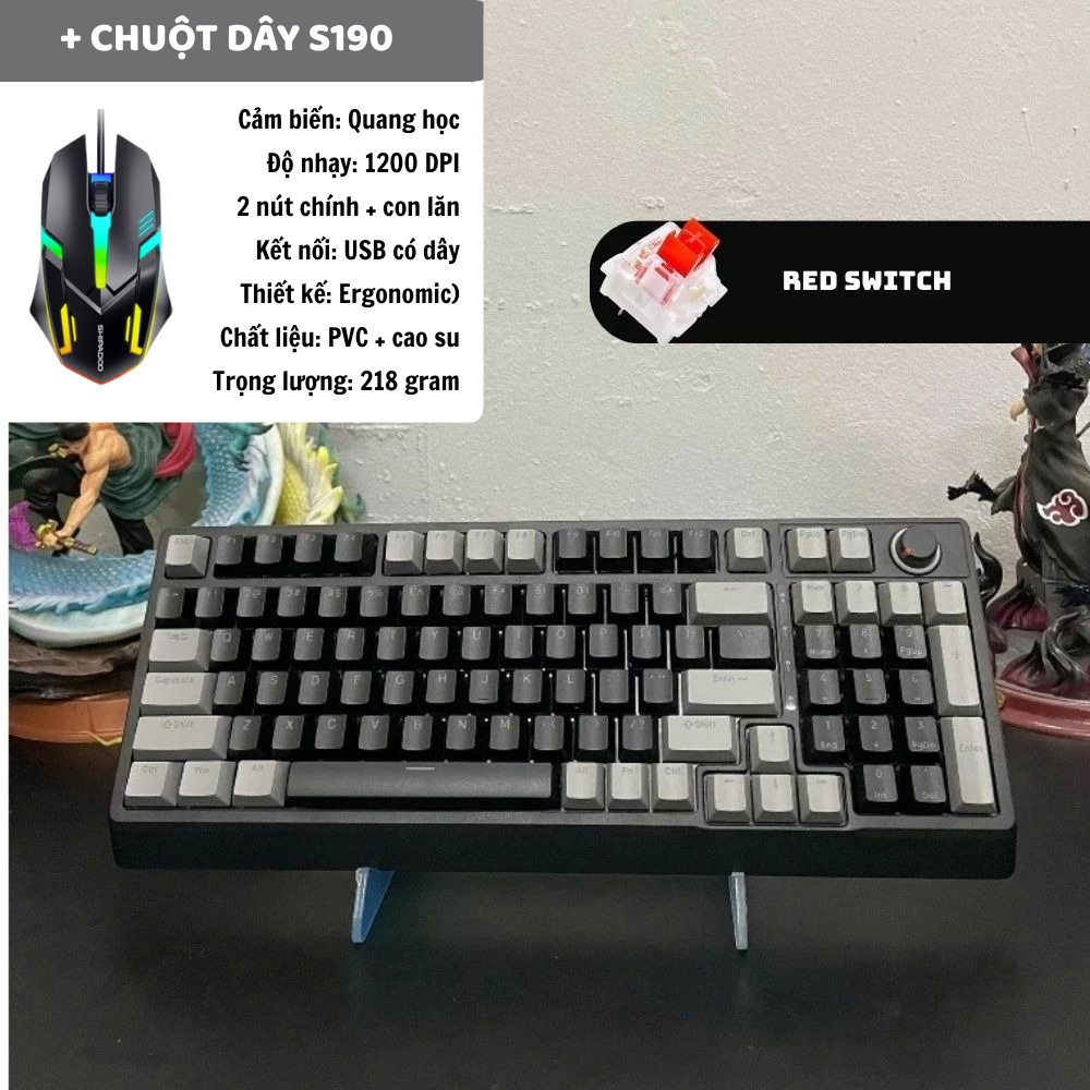Combo bàn phím cơ ZA981 và chuột có dây