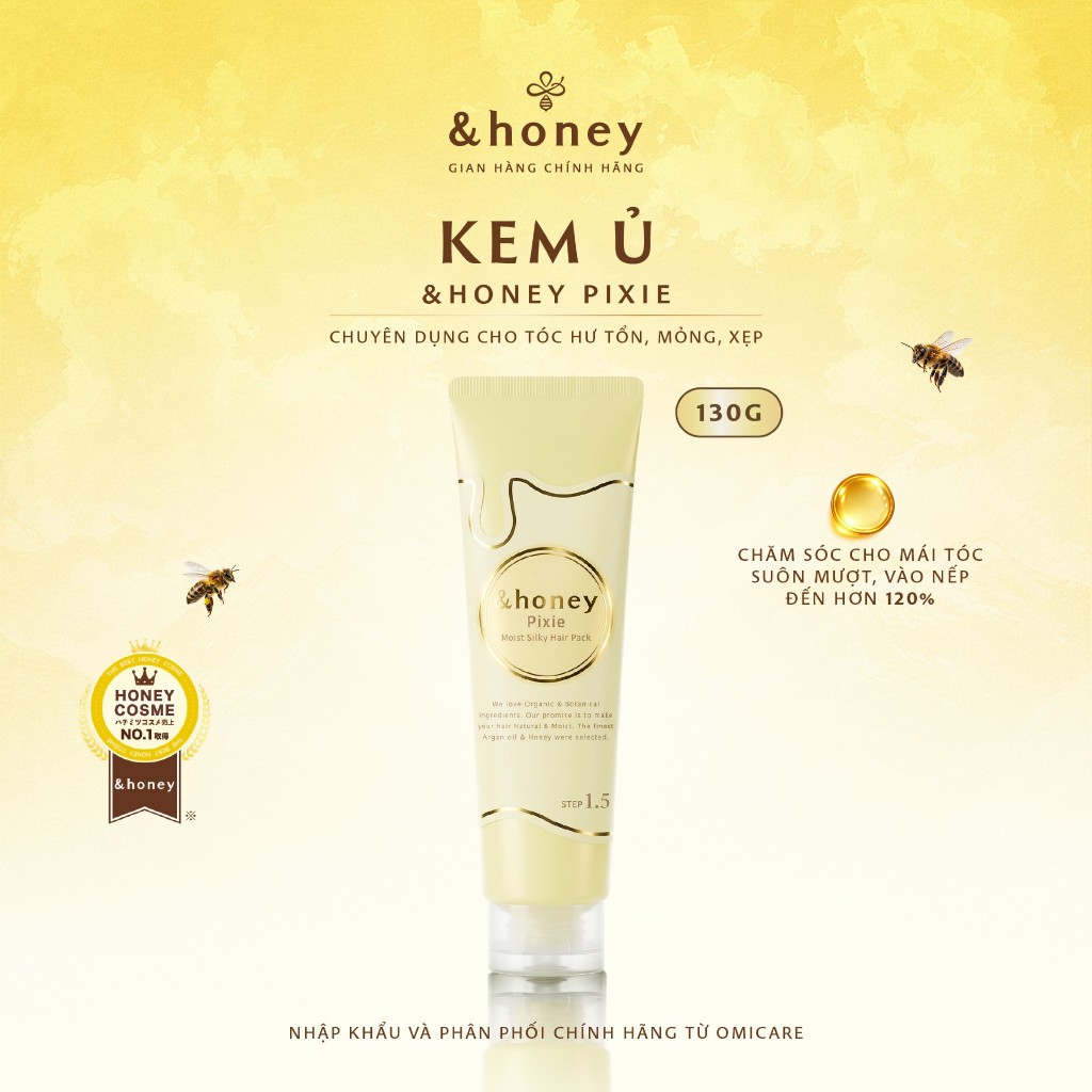 Kem Ủ Dưỡng Tóc Suôn Mượt Bồng Bềnh &HONEY PIXIE