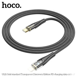 Cáp sạc nhanh Hoco U121 TypeC to LaiNing 27W, Thiết kế trong suốt, dài 1.2M, Có đèn báo sạc (Đen) - Phụ Kiện Nhất Tín