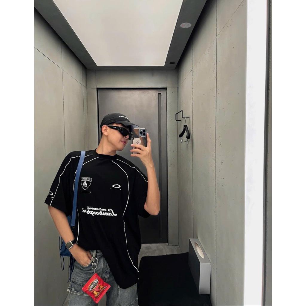 ⚡️[Hight Quality] Áo Phông Đen Nam Nữ Số 63 Over Size Shirts - Điểm Nhấn Chữ Thêu Cách Điệu Phối Màu Street Wear